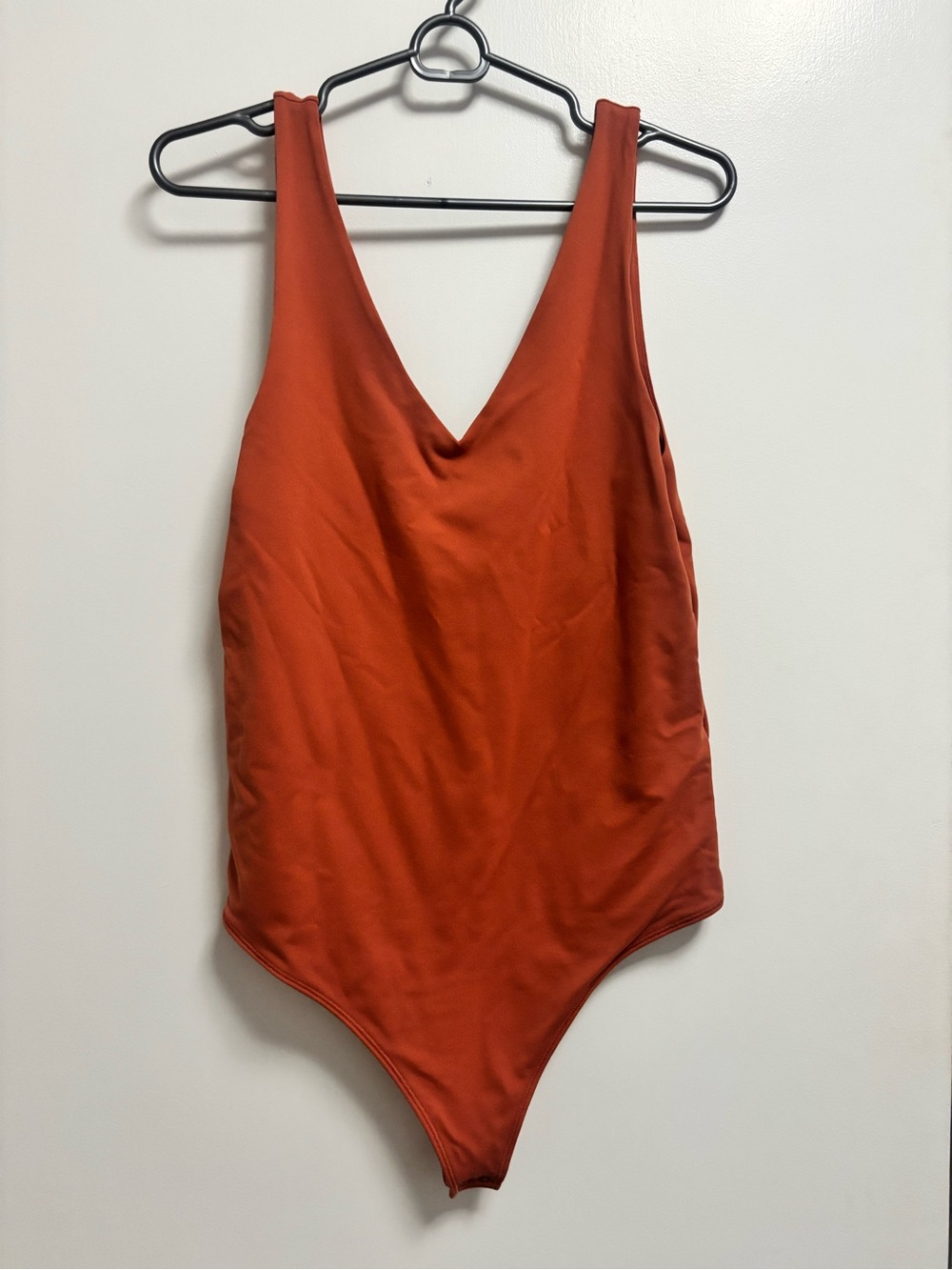 Abercrombie & Fitch Soft A&F Collection Coral/Orange V-Neck Bodysuit
